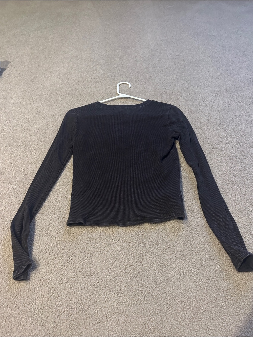 Long Sleeve Ribbed Tee - Brown - Picture 3 of 3